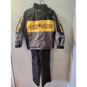 Ski-Doo BRP Youth Size 12 Winter Suit Coat And Pants Black And Yellow Pre-Owned